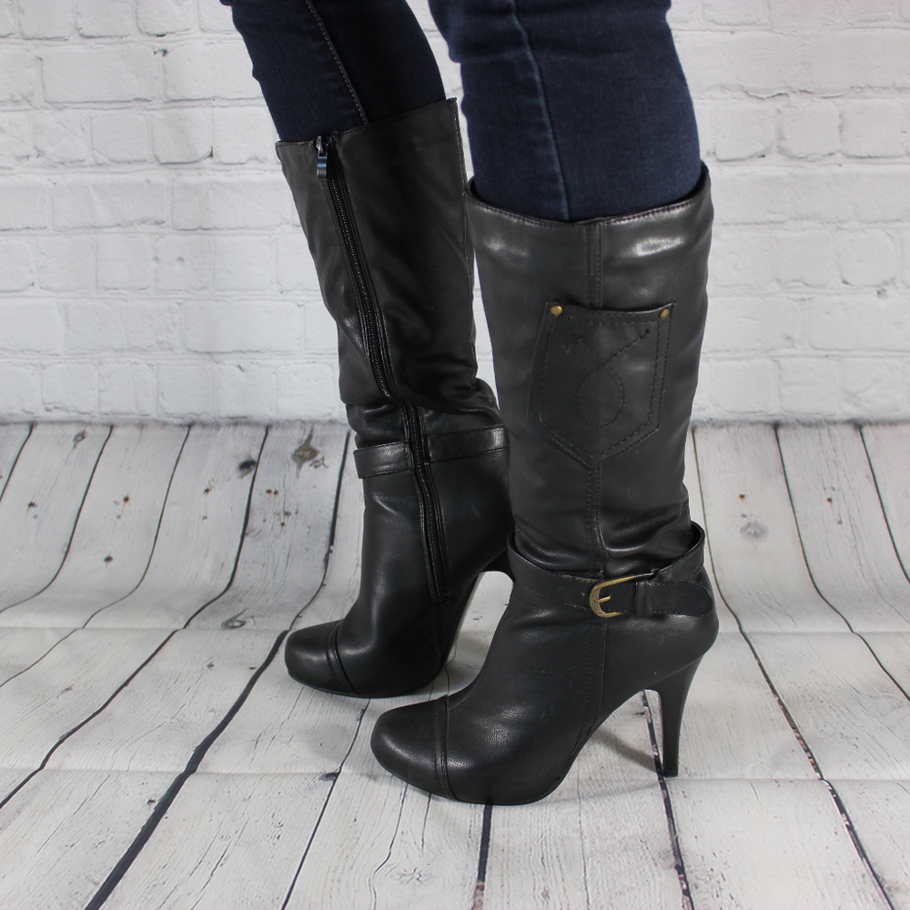 SPICY HIGH HEEL PIRATE BOOT WITH STRAP - Picture 1 of 2